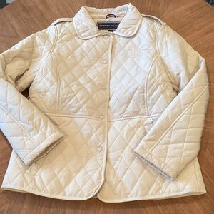 Tommy Hilfiger Women's Off-White Quilted Barn Jacket EUC